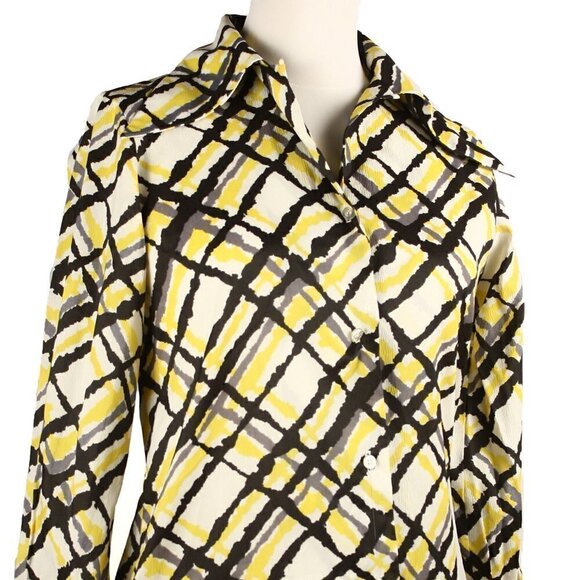 Vintage Sears Button Up Blouse w Wide Collar Bold Pattern Size M - Hey Viv - Picture 4 of 6